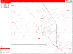 Casa Grande Zip Code Wall Map