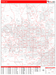 Phoenix Zip Code Wall Map