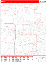 Tempe Zip Code Wall Map