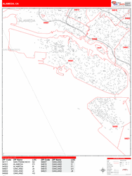 Alameda Zip Code Wall Map