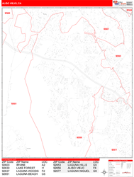 Aliso Viejo Zip Code Wall Map