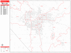 Bakersfield Zip Code Wall Map