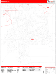 Brentwood Wall Map