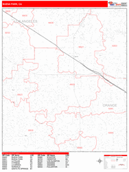 Buena Park Zip Code Wall Map