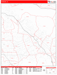 Burbank Zip Code Wall Map