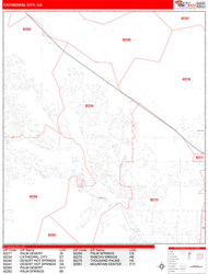 Cathedral City Zip Code Wall Map