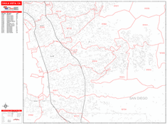 Chula Vista Zip Code Wall Map