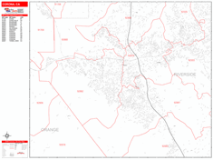 Corona Zip Code Wall Map