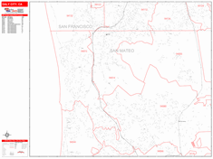 Daly City Zip Code Wall Map