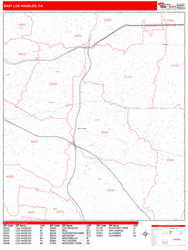 East Los Angeles Zip Code Wall Map