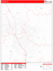 Escondido Zip Code Wall Map