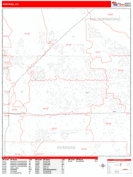 Fontana Zip Code Wall Map