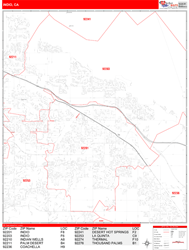 Indio Zip Code Wall Map