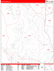 Laguna Niguel Zip Code Wall Map