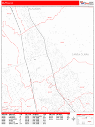 Milpitas Zip Code Wall Map