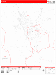 Napa Zip Code Wall Map