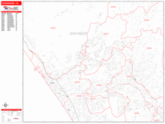 Oceanside Zip Code Wall Map