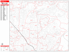 Orange Zip Code Wall Map