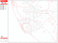 Oxnard Zip Code Wall Map