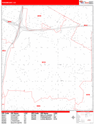 Paramount Zip Code Wall Map