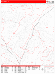 Pico Rivera Zip Code Wall Map