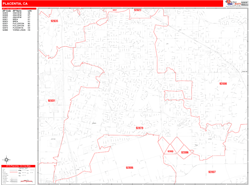 Placentia Zip Code Wall Map