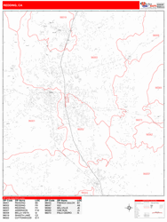 Redding Zip Code Wall Map