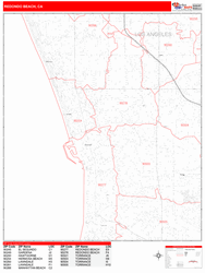 Redondo Beach Zip Code Wall Map