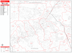 Riverside Zip Code Wall Map