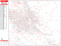 San Jose Zip Code Wall Map