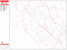 San Leandro Zip Code Wall Map