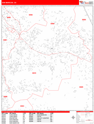 San Marcos Zip Code Wall Map