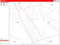 San Ramon Zip Code Wall Map