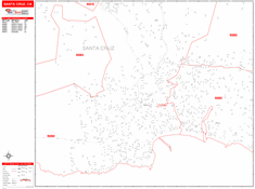 Santa Cruz Zip Code Wall Map