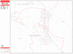 Santa Maria Zip Code Wall Map