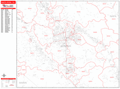 Santa Rosa Zip Code Wall Map