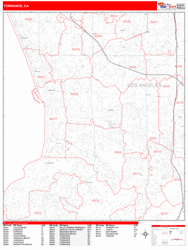 Torrance Zip Code Wall Map