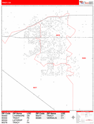 Tracy Zip Code Wall Map