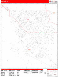 Turlock Zip Code Wall Map