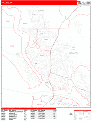 Vallejo Zip Code Wall Map