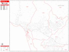 Ventura Zip Code Wall Map