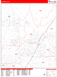 Victorville Zip Code Wall Map