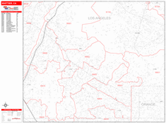 Whittier Zip Code Wall Map