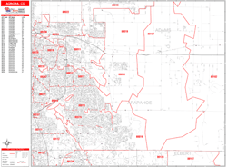 Aurora Zip Code Wall Map