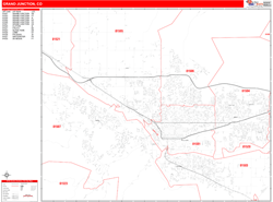 Grand Junction Zip Code Wall Map