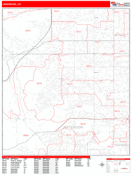 Lakewood Zip Code Wall Map