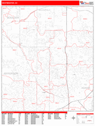 Westminster Zip Code Wall Map