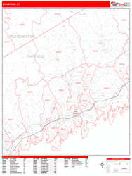 Stamford Zip Code Wall Map