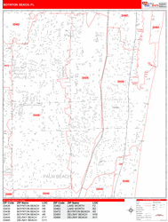 Boynton Beach Zip Code Wall Map