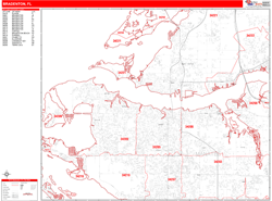 Bradenton Zip Code Wall Map